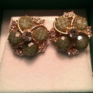 Antique Inspired Iridescent CZ Florette Earrings